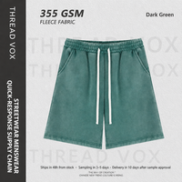 Shorts Bermuda Vintage Homme Personnalisés THREAD VOX 330 g/m² en Molleton Bouclette Lourd Brossé Délavé Effet Vieilli avec Cordon de Serrage et Taille Élastique