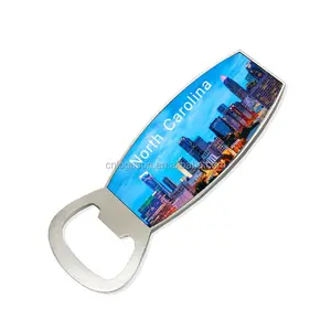 USA north carolina city branded fridge magnet with printed beer bottle opener