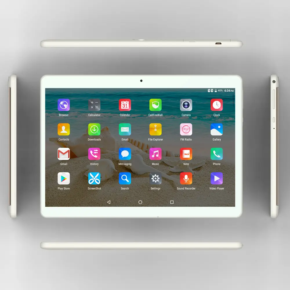 Desain Bagus 10 Inch 1280*800 Android 6.0 Quad Core 3G WiFi Tablet PC dengan 3G SIM slot Kartu GSM