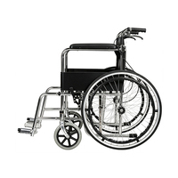 Fauteuil roulant manuel léger pour adultes avec grandes roues arrière autopropulsées, repose-pieds amovibles et mobilité facilitée