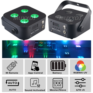Set di 8 Luci Par LED IR4 Mini Nere con Borse, 4*12W, Wireless DMX, per DJ, Matrimoni, Discoteche, Eventi - Product Image 3