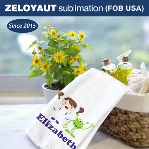 Zezeaut FOB abd sadece 24H nakliye süblimasyon beyaz havlu pamuk/baskılı Logo ile % 100% Polyester havlu boş özel Logo