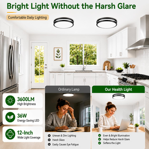 Plafonnier <span class=keywords><strong>LED</strong></span> ultra-plat ETL Energy Star à encastrer, noir, dimmable, double anneau, <span class=keywords><strong>plaque</strong></span> lumineuse <span class=keywords><strong>LED</strong></span> - Product Image 6
