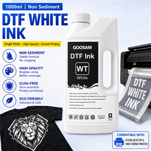 หมึกพิมพ์ DTF สีขาวความทึบแสงสูง 1000 มล. แบบน้ำ สำหรับพิมพ์แบบ Direct to Film ด้วยความร้อน สำหรับเครื่องพิมพ์ Epson ขายส่ง - Product Image 1