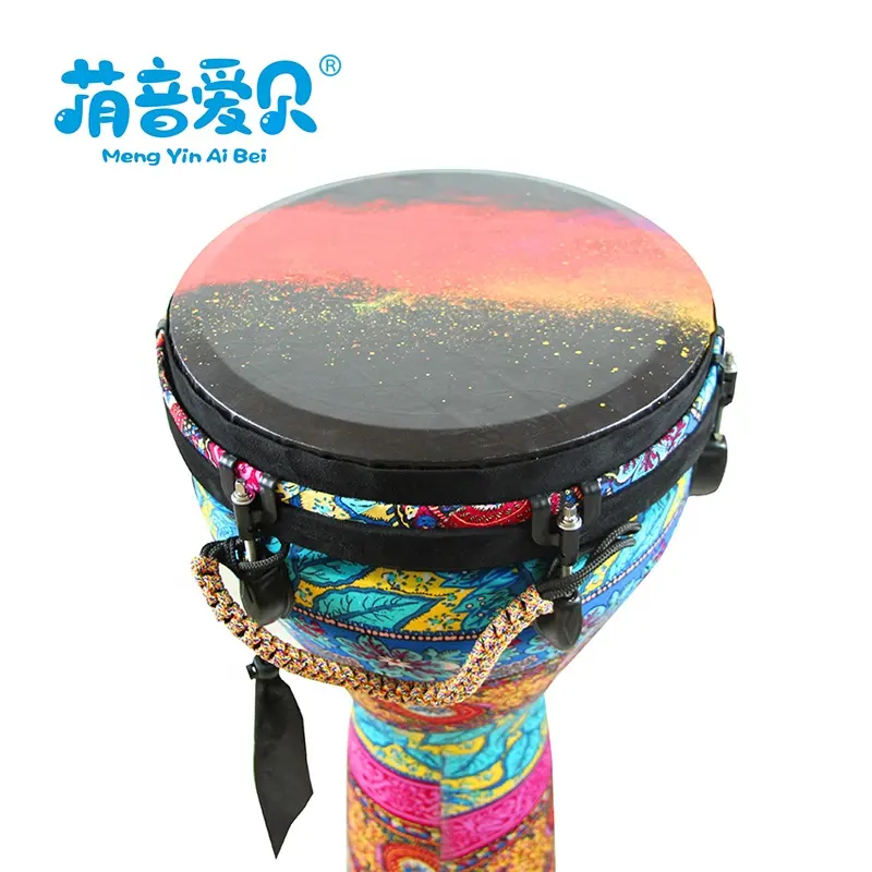 Tambor colorido djembe para percussão manual, instrumentos musicais de 12 polegadas africano