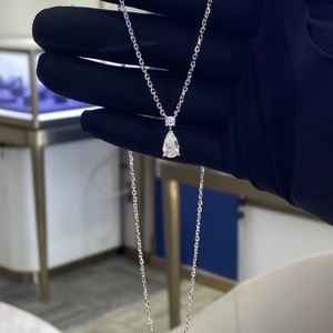 IGI Certified Pear Cut Lab Grown Diamond Pendant <b>Necklace</b> 14K 18K Gold Solitaire Diamond <b>Necklace</b> Custom Jewelry - Product Image 3