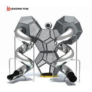 Toboggan en acier inoxydable pour aire de jeux extérieure, toboggan en métal sur mesure pour l'école, le parc sportif, le centre commercial - Product Image 4