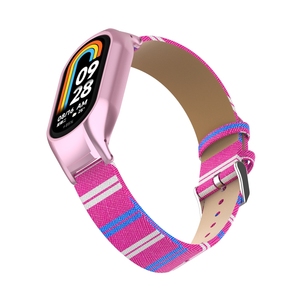Bracelet en cuir souple universel BEEFLYPOWER Sports Personality avec coque métallique assortie pour Xiao <span class=keywords><strong>Mi</strong></span> <span class=keywords><strong>Band</strong></span> 8/8 NFC - Product Image 4