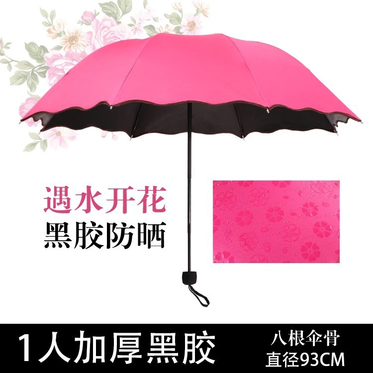 Rose Red - 8-ribbed Flower Umbrella