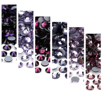 Strass thermocollants de haute qualité YHB, couleur violette, pour chaussures, sacs, tissus, décoration de vêtements, accessoires de bijoux DIY