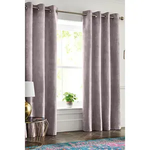 Bedroom Plain 70% Blackout Curtains Soft solid velour eyelet 2 x Curtains blackout hotel for windows