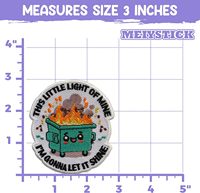 Écusson en fer personnalisé patchs à coudre Applique de broderie petite mine légère benne à ordures conception de feu pour garçons filles vêtements