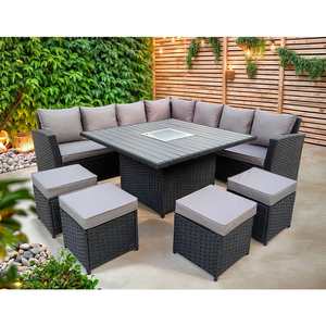 Wicker Woven <strong>Garden</strong> <strong>Furniture</strong> Sofa Set <strong>Rattan</strong> <strong>Furniture</strong> Sofa <strong>Corner</strong> Dining Set <strong>Furniture</strong> with Fire Pit Table - Product Image 6