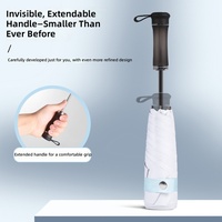 Parapluie pliant manuel rétractable ultraléger 50% dégradé de couleurs, anti-UV, portable de poche, tout-en-un, avec revêtement noir pour soleil et pluie
