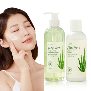 Ensemble de soins de la peau à l'aloe vera naturel coréen OEM <span class=keywords><strong>Lotion</strong></span> et toner à l'extrait d'aloe vera hydratant et apaisant <span class=keywords><strong>pour</strong></span> produits <span class=keywords><strong>pour</strong></span> le <span class=keywords><strong>visage</strong></span> - Product Image 1