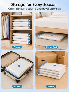 Vacuum Storage Bags Electric <b>Pump</b> Eco-Friendly Folding PA+PE Material Space Saving for Clothes Blankets Reusable Travel Storage - Product Image 5