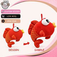 Porte-clés en peluche personnalisé Poisson Koi Rouge avec boucle de suspension, breloque de sac animal, cadeau promotionnel OEM/ODM