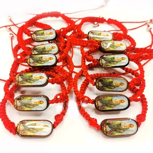 Cristal religieux fait à la main comme cadeaux et prières Saint Judas et vierge <span class=keywords><strong>Maria</strong></span> lecture vieux hommes jésus Bracelets en bois tissés à la main - Product Image 3