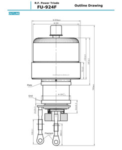 หลอดออสซิลเลเตอร์อิเล็กตรอนไตรโอด RF รุ่น FU-924F ของแท้จากปักกิ่ง ประเทศจีน สำหรับเครื่องความถี่สูง - Product Image 3