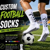 Chaussettes de football personnalisées pour hommes avec logo, antidérapantes, respirantes, en spandex/coton, à séchage rapide, pour adultes