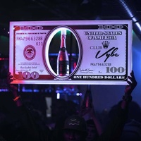 Barra de acrílico 100 billete de dólar signo Vip champán Led Botella Servicio glorificadores presentador para club nocturno