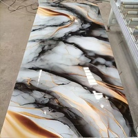 Lámina de Mármol UV de Alto Brillo, Panel de Pared de PVC Impermeable para Decoración de Paredes de Sala de Estar, Panel de Pared 3D, Panel Flexible