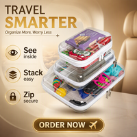 Étui de transport rigide en PVC transparent avec logo personnalisé, pochette zippée pour gadgets numériques quotidiens, étui de voyage en EVA