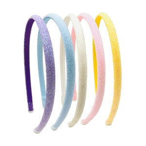 30 pz fascia per capelli glitterata fatta a mano in metallo 11 colori all'ingrosso 0.8cm di plastica accessori per capelli fai da te - Product Image 3