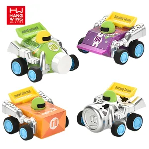 HW ilginç tasarım çocuk karikatür sürtünme oyuncak arabalar içecek kutuları şişeleri geri çekme zorlamak için yarış araçları 16 adet/kutu