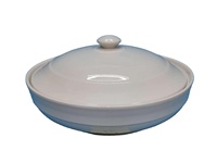 Bols à soupe en porcelaine blanche gaufrée avec couvercle, résistants à la chaleur, en céramique, pour la maison, la cuisine, ou comme cadeau