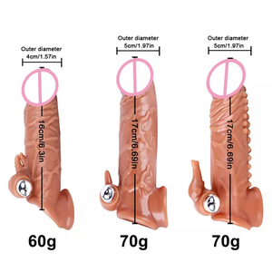 Sexspielzeug für Männer Wieder verwendbares Kondom Realistische Drachen hahn hülle Extender Extension Big Penis Sleeve - Product Image 3