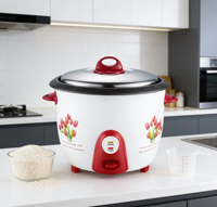 Autocuiseur Électrique Automatique 0,6L-6L en Acier Inoxydable avec Cuve Antiadhésive en Forme de Tambour pour Usage Domestique et Hôtelier, avec Tasse de Mesure – Vente en Gros
