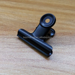 Conception d'emballage de logo personnalisé 50mm trombone en fer noir <span class=keywords><strong>pince</strong></span> à papier ronde grande <span class=keywords><strong>pince</strong></span> bouledogue en métal pour les données de documents - Product Image 1