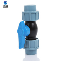 Válvula de Bola de PVC y PE para Tubería de Agua PN16 1/2"-4" Doble Unión Control Neumático OEM Personalizable Accesorio de Compresión de PP