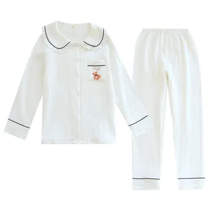 KKVVSS 03 Пижама для мужчин и женщин, пижамный комплект для взрослых, праздничная Пижама для пар, льняная пижама из 2 предметов
