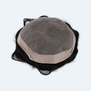 Prothèse capillaire en dentelle française pour hommes avec ligne de cheveux naturelle, en dentelle suisse, cheveux humains Remy, densité 80 % - Product Image 5