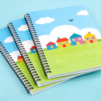 Carnets à spirale en gros pour l'école et le bureau, 1 matière, lignage collège, format A4, 80 feuilles, assortiment de designs, cahiers scolaires