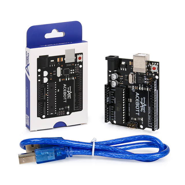 ACEBOTT Wholesale Cheap With 1M Cable Development Board ATmega328P ATMEGA16U2 Main Board Motherboard Module for Arduino UNO R3