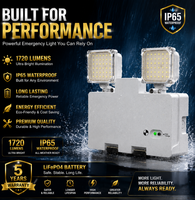 Luminaire LED d'urgence extérieur étanche IP65 Twinspot 1720LM avec batterie de secours de 3 heures pour la sécurité en cas de panne de courant