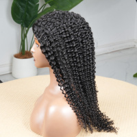 Perruques mi-tête 3-en-1 sans colle, bouclées, crépues, avec cordon de serrage, densité 200, en cheveux humains vietnamiens 100 % naturels, vente en gros