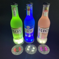 Lumières LED colorées pour bouteilles, autocollants LED RGB en EVA pour bouteilles de vin et de spiritueux, barre lumineuse pour porte-gobelets, sous-verres LED pour boîtes de nuit