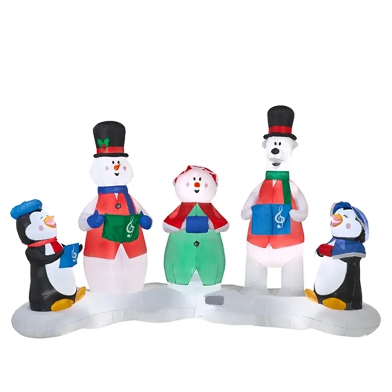 Vakantie Airblown Buiten Sneeuwpop Tuin Display Borden Op Maat Opblaasbare Decoratie Santa Claus Pinguïn