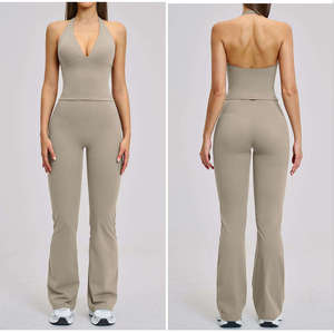 Ensemble <span class=keywords><strong>de</strong></span> <span class=keywords><strong>sport</strong></span> pour <span class=keywords><strong>femme</strong></span> en forme <span class=keywords><strong>de</strong></span> V, dos évidé, luxueux et élégant, haute extensibilité, pour yoga et fitness - Product Image 4