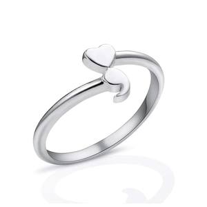 Anillo Abierto Ajustable con Forma de Corazón, Anillo Delicado de Plata con Cola Rizada, Anillo Ajustable Minimalista y Dulce, Joyería para Uso Diario, Regalo - Product Image 6