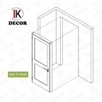 Porte intérieure en MDF moulé, style américain, 6 panneaux, peinte en blanc, apprêtée, pour appartement