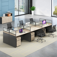 Poste de travail de direction, bureau, cloison de bureau, Table d'ordinateur, poste de travail à 4 voies