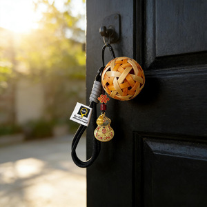 Chinese Style Bamboo Woven Scented Ball <b>Car</b> Air Freshener Hanging <b>Ornament</b> Cultural Gift - Product Image 1