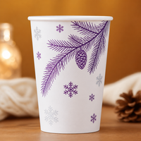 Joyeux Noël – Gobelet à paroi simple personnalisé en papier kraft motif canne à sucre, robuste, jetable, à emporter, 16 oz, vente en gros, directement de l'usine