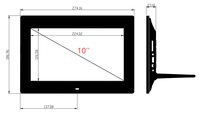 Lecteur vidéo en plastique de 7 à 13,3 pouces avec prise en charge MP4/MP3, lecture automatique en boucle et de vidéos via USB/carte SD, résolution 1280x800