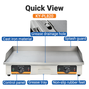 Plancha de Cocina Eléctrica Comercial de Acero Inoxidable, 220V 4400W, Antiadherente, Tipo Teppanyaki para <span class=keywords><strong>Restaurante</strong></span> - Product Image 2